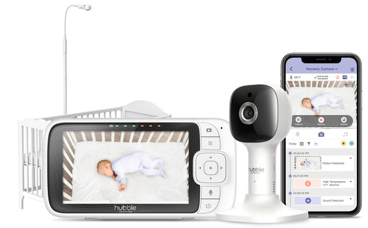 Elevate Your Parenting Game with the Hubble Nursery Pal Skyview: 5" HD Baby Monitor & Crib Mount Camera!