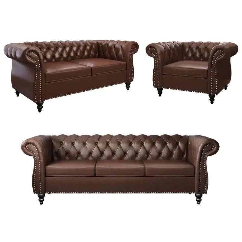 Brisny 3 - Piece Faux Leather Living Room Set