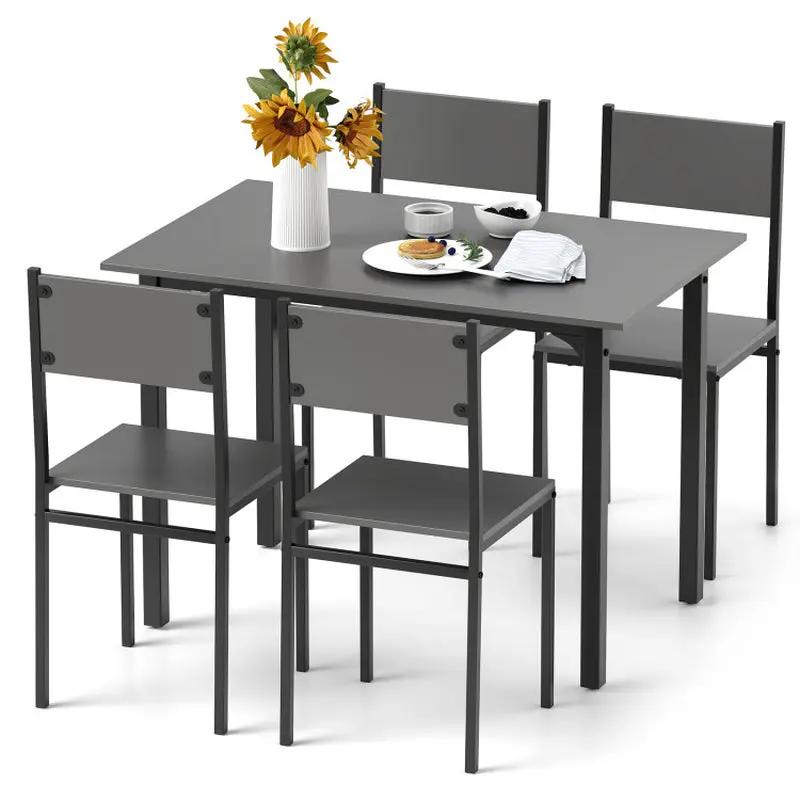 Stylish 5-Piece Industrial Dining Table Set for 4 – Perfect for Modern Kitchens