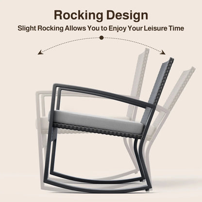 Patio Furniture Set, 4-Piece Outdoor Sectional Furniture Set with Coffee Table and Chairs for Conversation & Dining, Gray