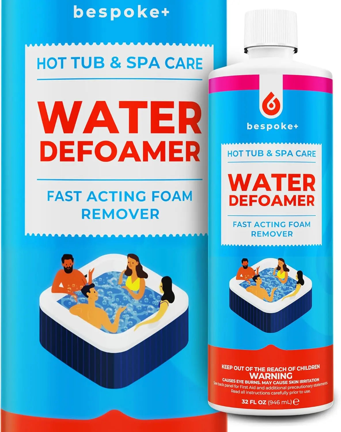 Spa Defoamer for Hot Tub &amp; Hot Tub Foam Eliminator, Spa anti Foam for Hot Tub Owners to Keep Spa Foam down &amp; Get Foam Out, Hottub Foam Reducer &amp; Spa Bubble Remover (1- Quart)
