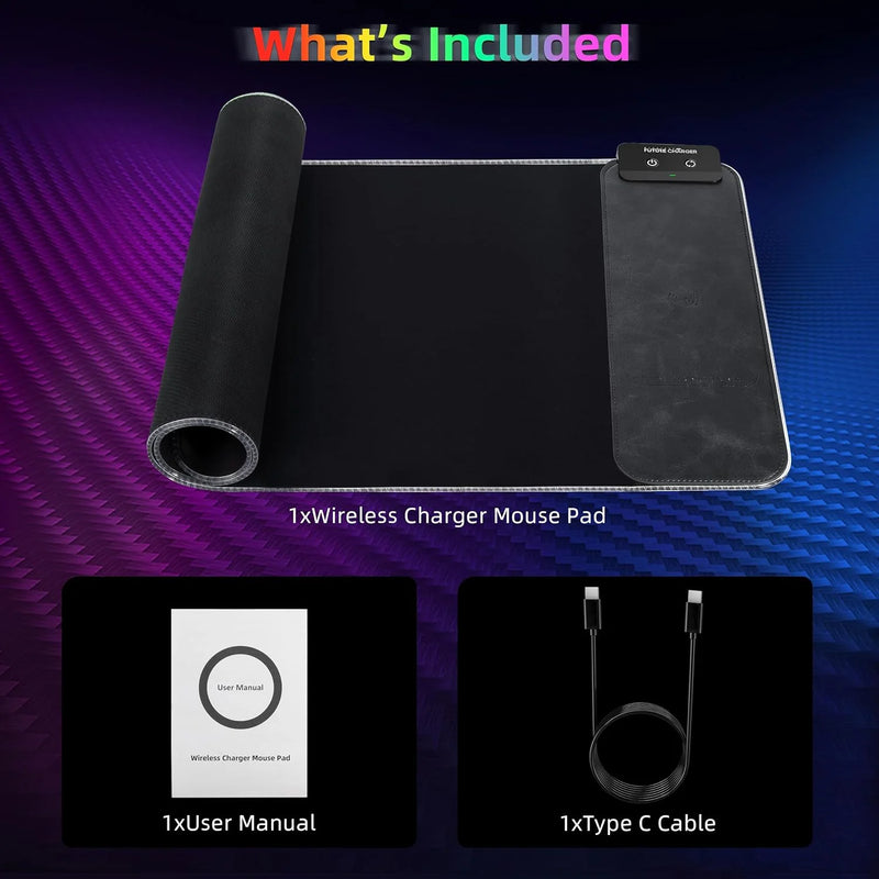Mouse Pad of Power: The RGB Light Show that Charges Your Mouse While You Pretend to Work!