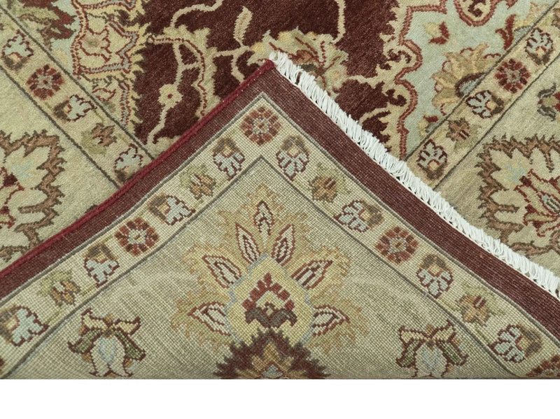 8X10 Fine Hand Knotted Rust And Gold Traditional Design Wool Rug The Rug Decor