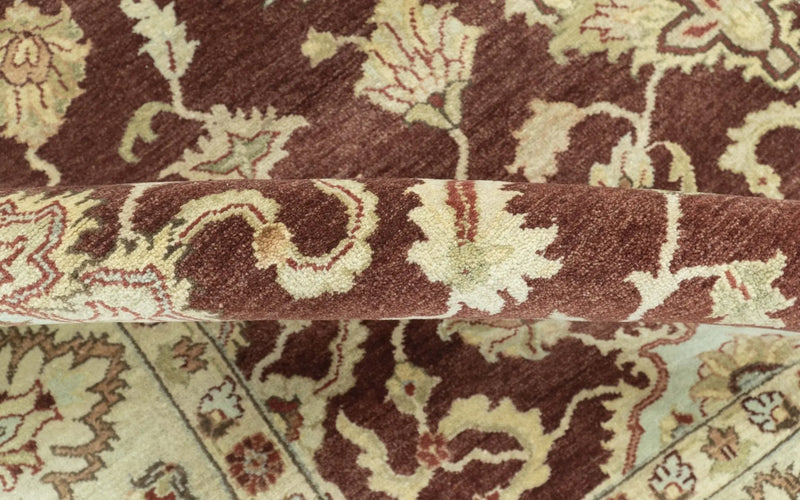 8X10 Fine Hand Knotted Rust And Gold Traditional Design Wool Rug The Rug Decor
