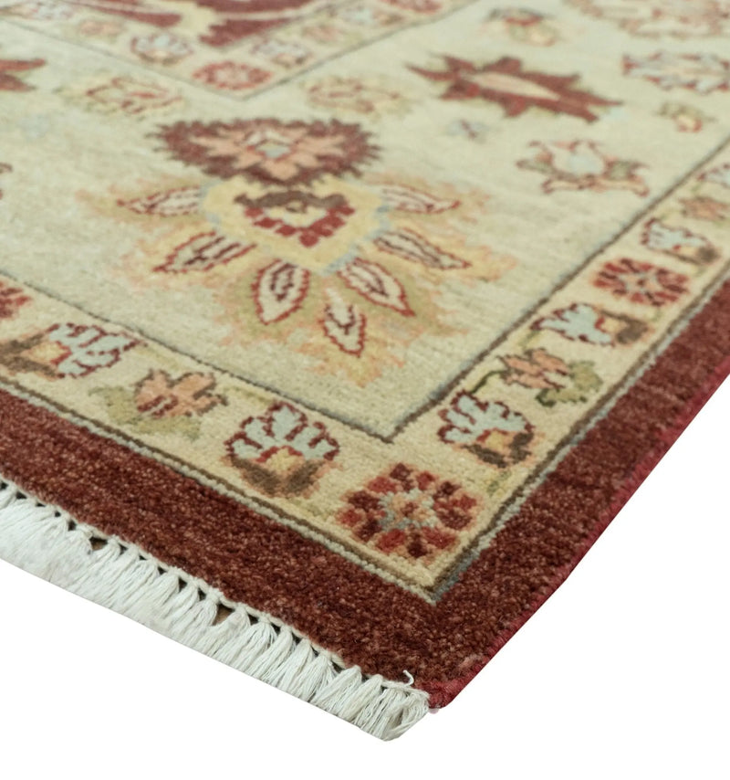 8X10 Fine Hand Knotted Rust And Gold Traditional Design Wool Rug The Rug Decor