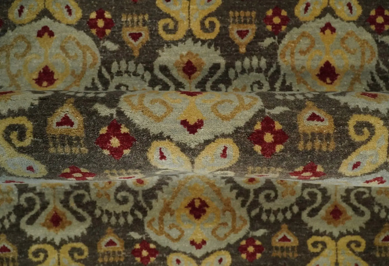 8x8 Round Fine Hand Knotted Brown and Beige Traditional Vintage Persian Style Antique Wool Rug | AGR48 The Rug Decor