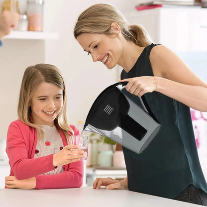 Ultra Premium Alkaline Water Pitcher 3.5L Capacity Includes 3 Filters Black