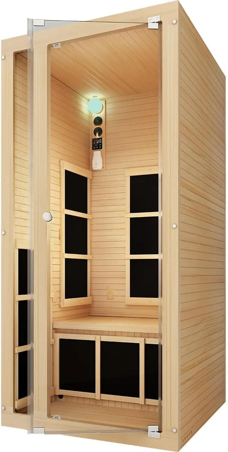 Joyous 1 Person Low EMF Far Infrared Sauna in Canadian Hemlock Wood