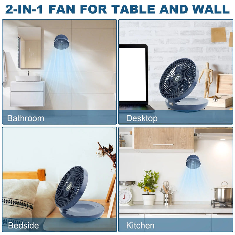 Stay cool anywhere with our Rechargeable 3-Speed Table Fan! 🌬️💙 Perfect for your bedroom, home office, or on-the-go – and it even folds for easy storage! #CoolBreeze #QuietFan #PortableComfort