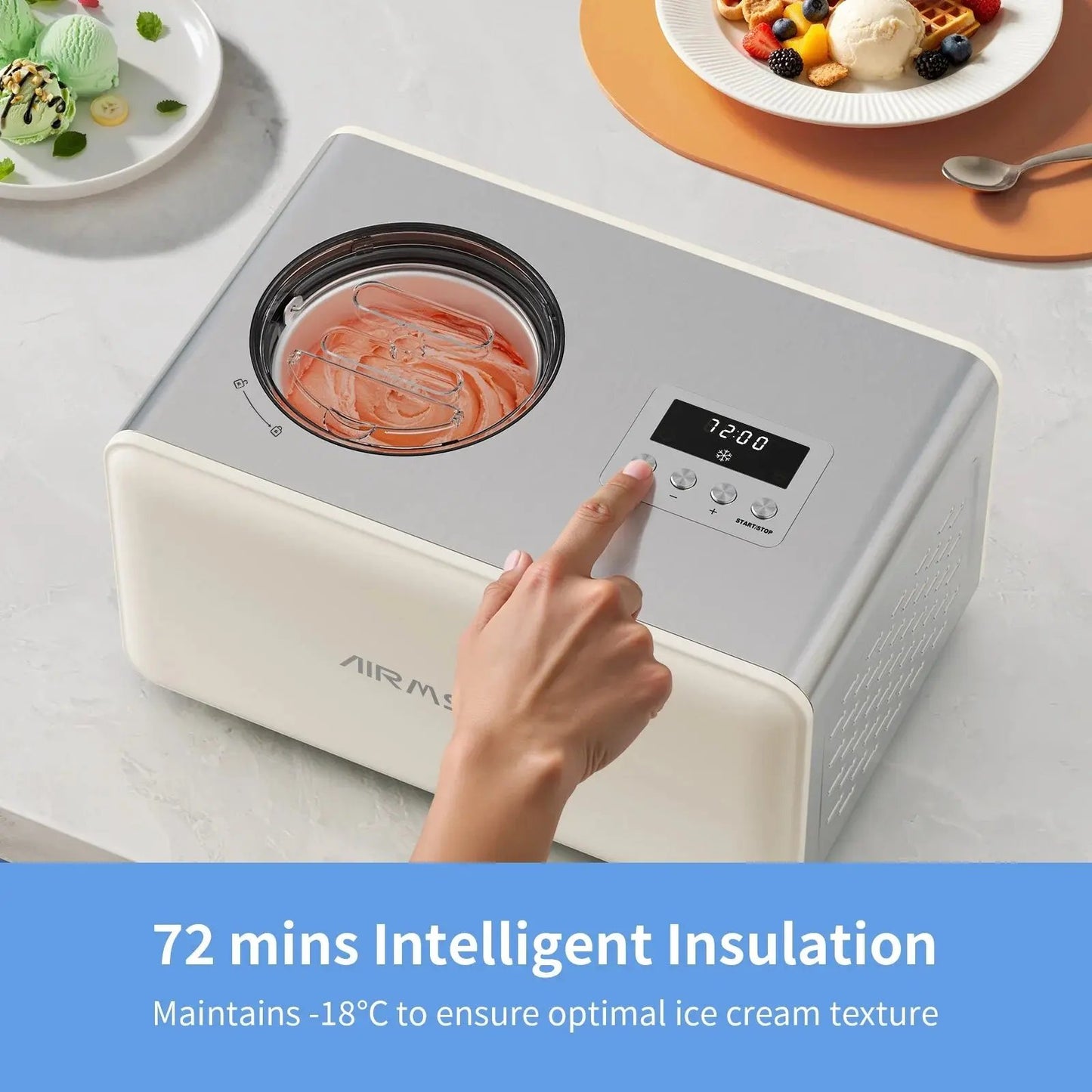 Chill Out with Our 2.1 Qt Electric Ice Cream Maker! 🍦 No Pre-Freezing Needed - Perfect for Gelato, Frozen Yogurt & Sorbet! 🥳✨