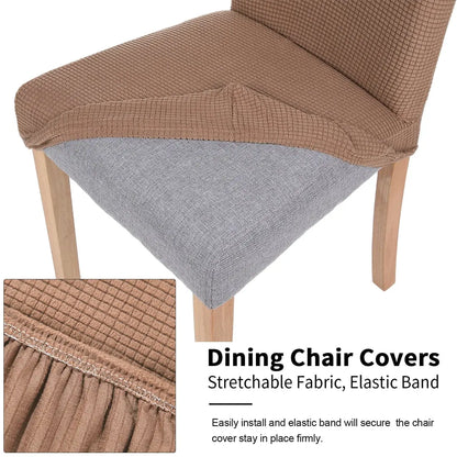 4 Pack Chair Covers for Dining Room, Stretch Chair Protector Slipcovers, Camel