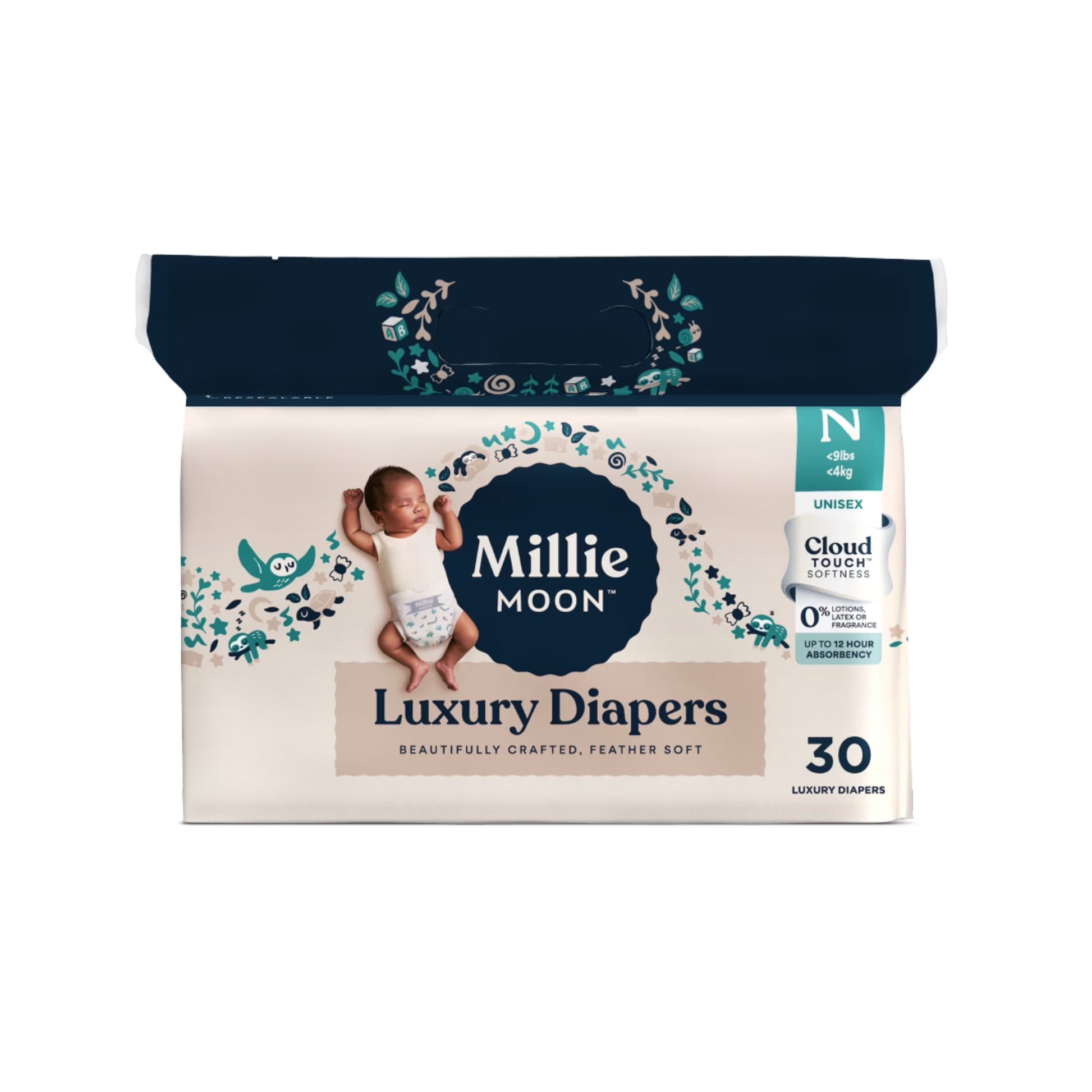 Experience Unmatched Softness and Leak Protection with Millie Moon Luxury Size 1 Diapers - 100 Count for Ultimate Baby Comfort!