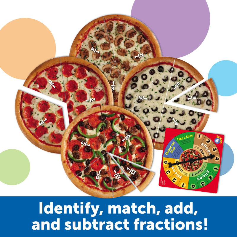 Fraction Pizza Game: Engaging Math Activity with 13 Fractional Pizzas - 67 Pieces for Ages 6 and Up