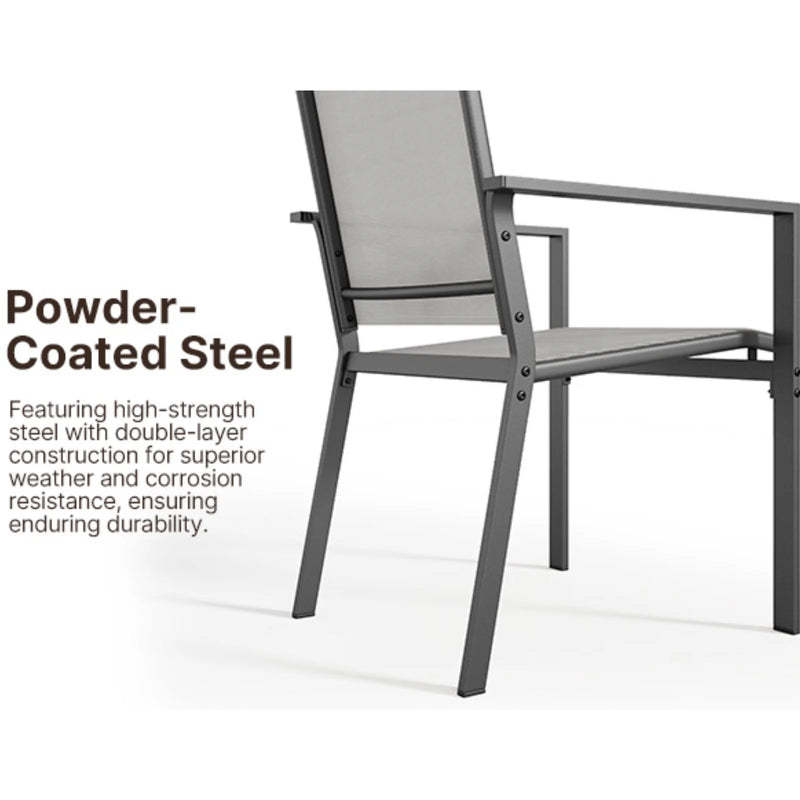 Transform Your Outdoor Space with the 7-Piece Gray Patio Dining Set - Includes 6 Stylish Textilene Chairs and a Durable Metal Table!