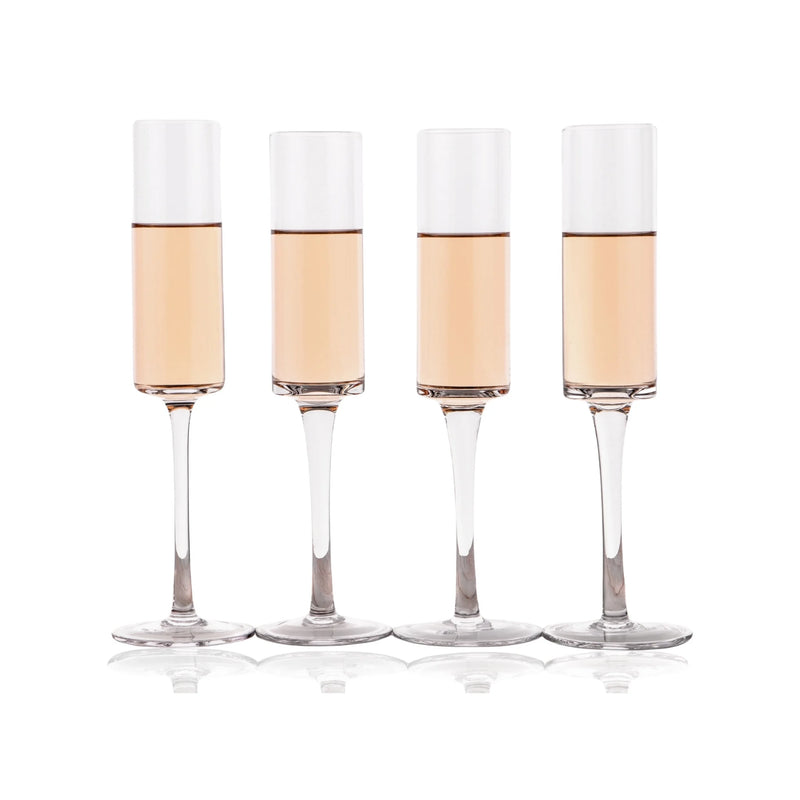 Champagne Flutes - Hand-Blown Crystal Mimosa Glasses (6Oz/180Ml)