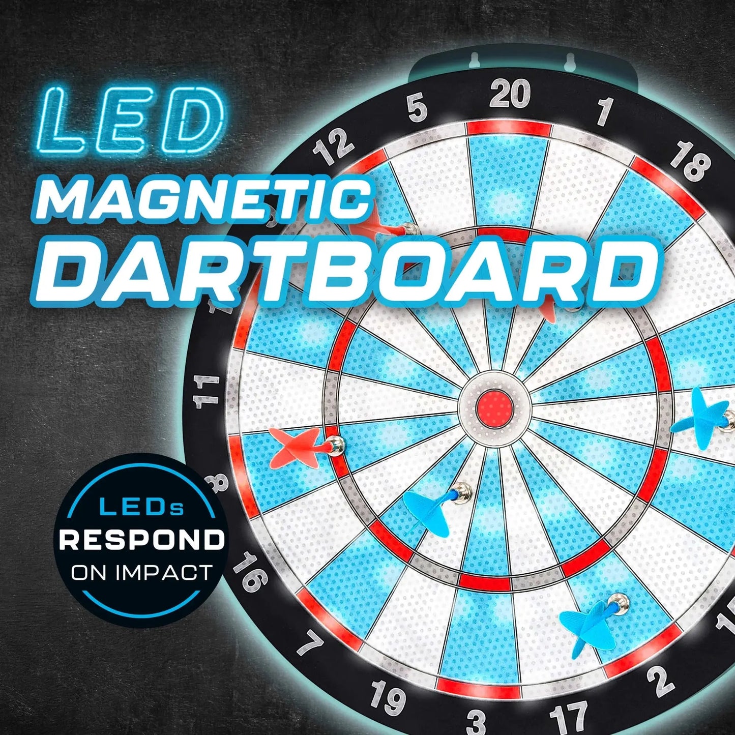 LED Magnetic Dartboard, Dart and Target Game, for All Ages, by