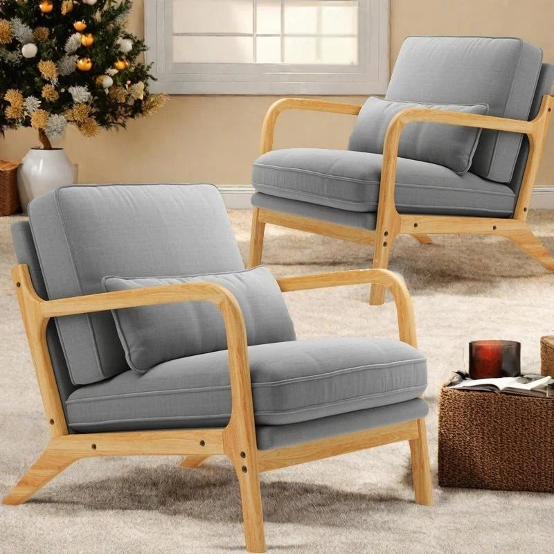 Accent Chair Clearance, Ergonomic Reading Chair for Living Room, Bedroom Chair, Gray