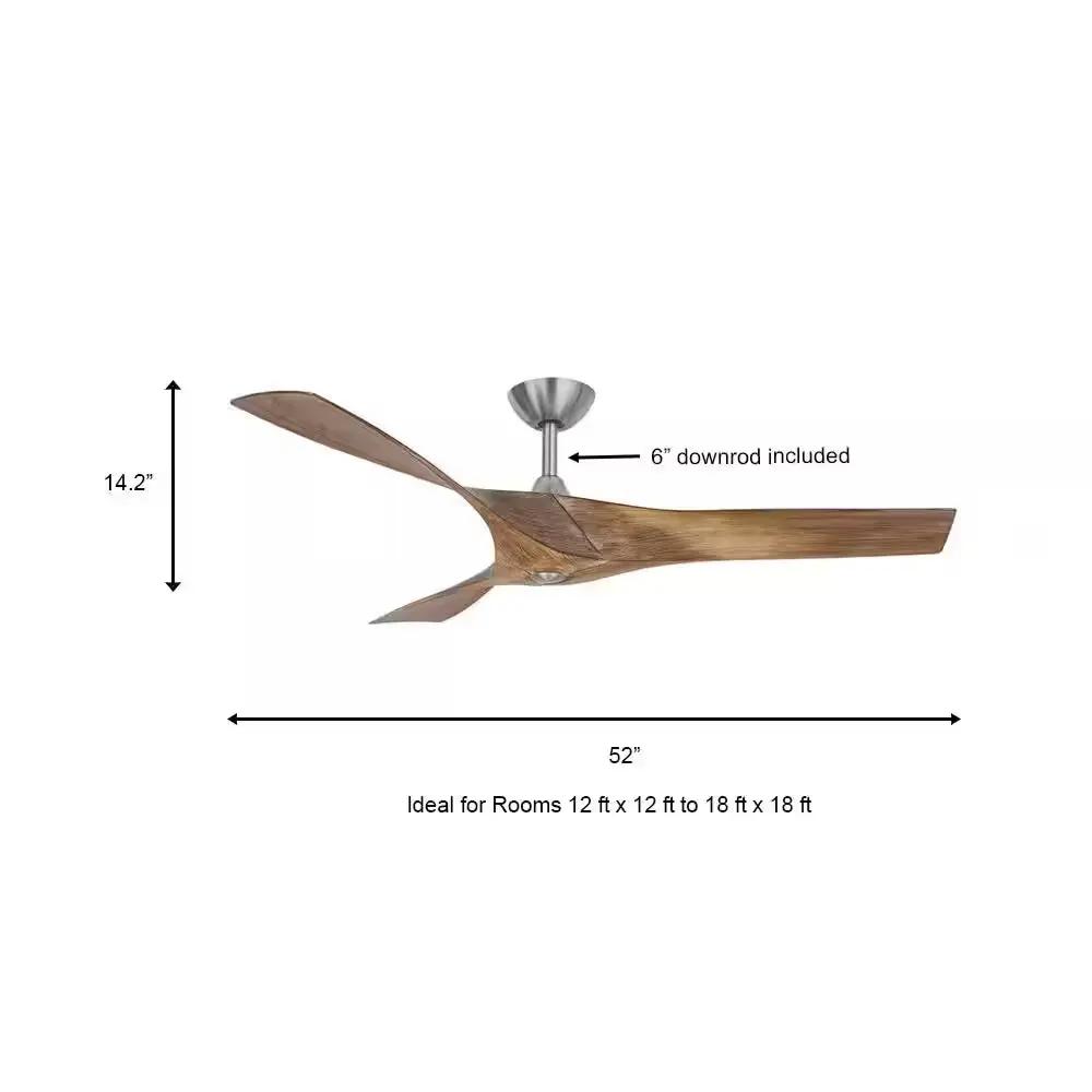 Wesley 52 In. Brushed Nickel Ceiling Fan with Remote Control