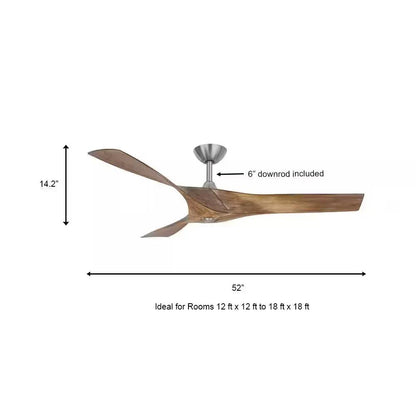 Wesley 52 In. Brushed Nickel Ceiling Fan with Remote Control