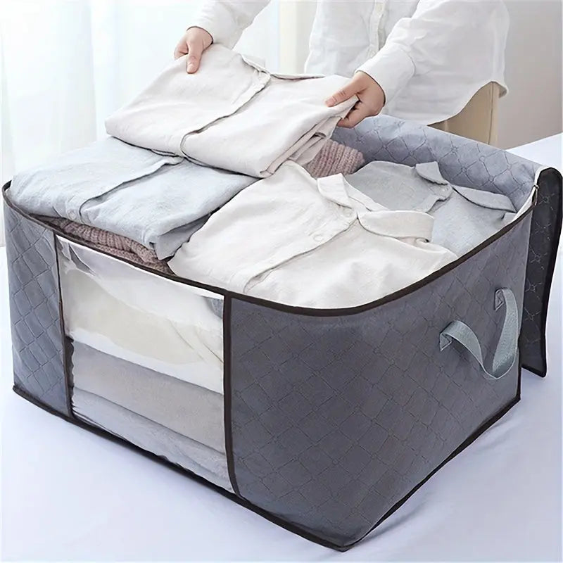 1pc Large Clear Plastic Storage Bag Organizer with Reinforced Handles, Sturdy Zippers & Clear Window - Ideal for Bedding, Comforters, Clothes - Perfect for Closet Organization, Halloween Decor, Christmas Gift, Clothes Organiz Our3Designs