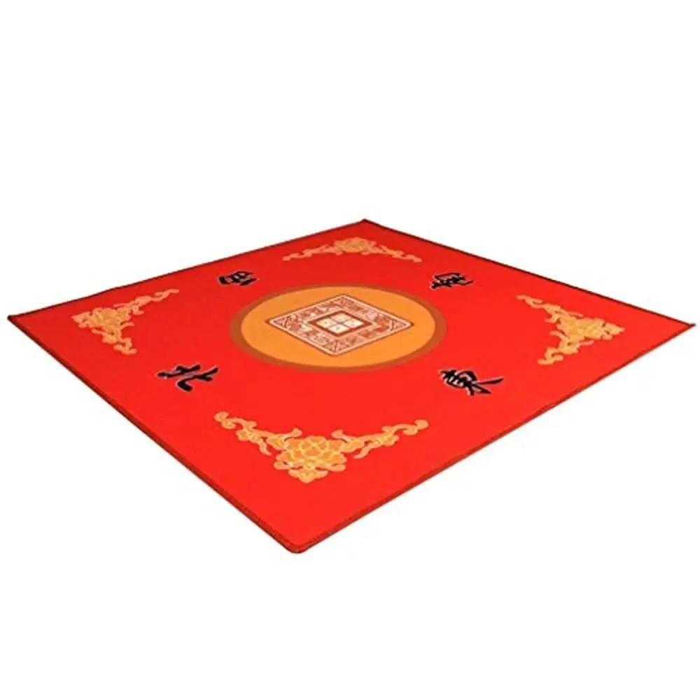 Universal Mahjong Paigow Card Game Table Cover Red Mat 31 5 X 31 5 80Cm X 80Cm