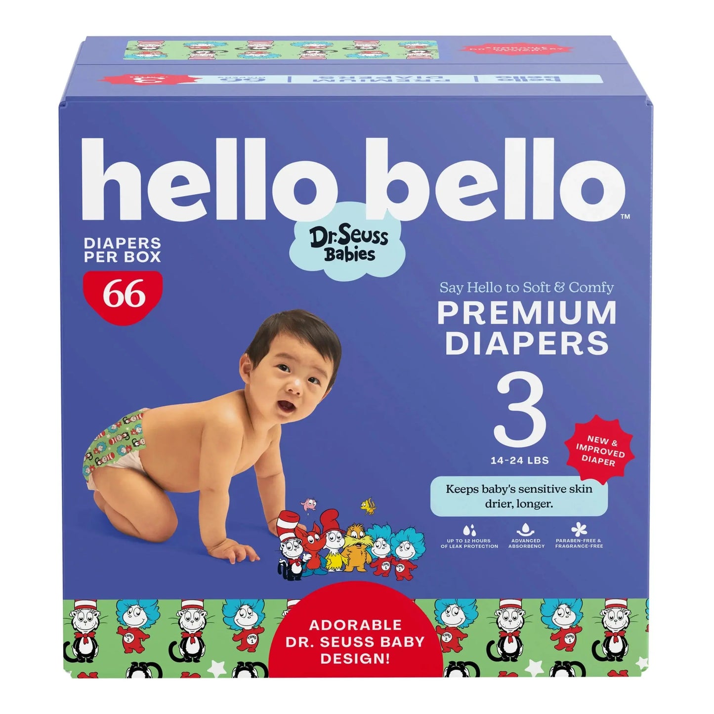 Ultimate Dr. Seuss Size 3 Diapers Club Box - 66 Count of Supreme Comfort & Protection for Your Baby! 🌈👶💚