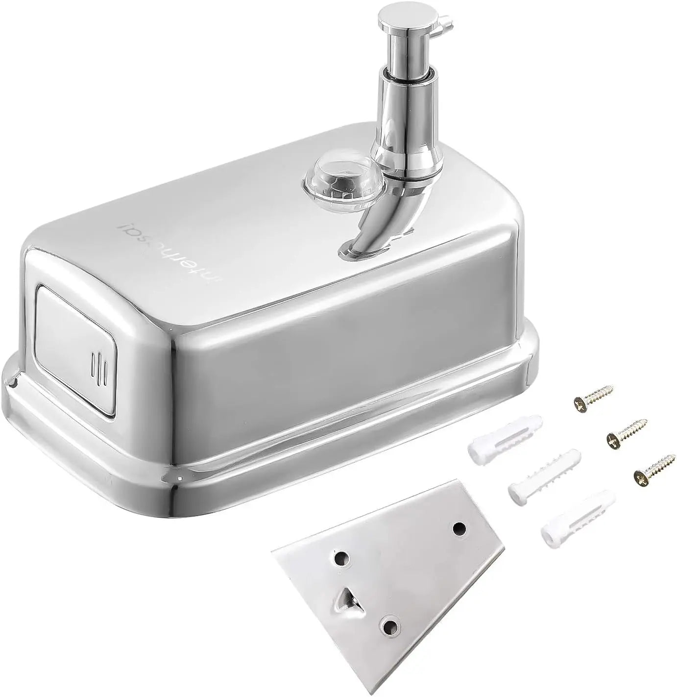 Soap Dispenser Wall Mount 304 Stainless Steel Commercial Hand Soap Dispenser, Manual Liquid Gel Soap Dispenser for Bathroom