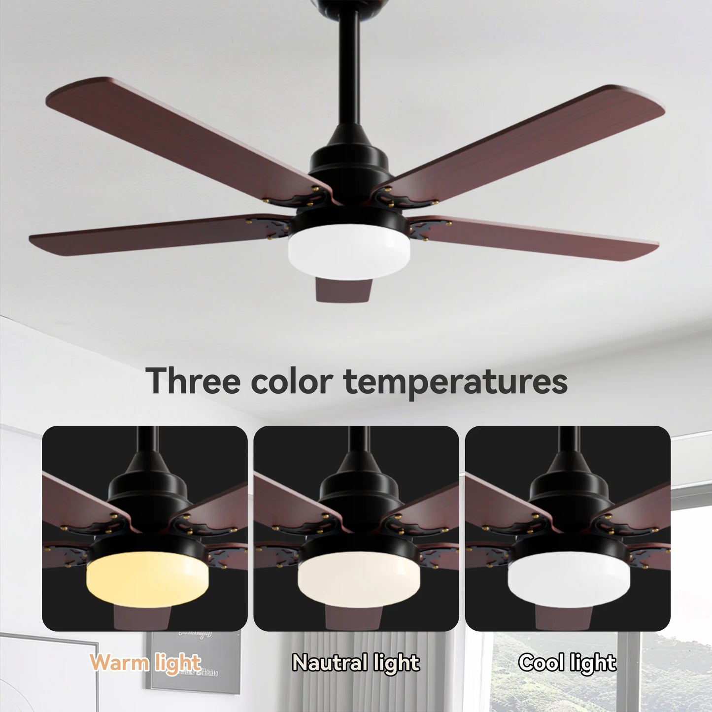 Upgrade your space with our 42" Noiseless Ceiling Fan with Lights & Remote! Perfect for any room, indoors or outdoors! 🌟💨 #HomeDecor #CeilingFan