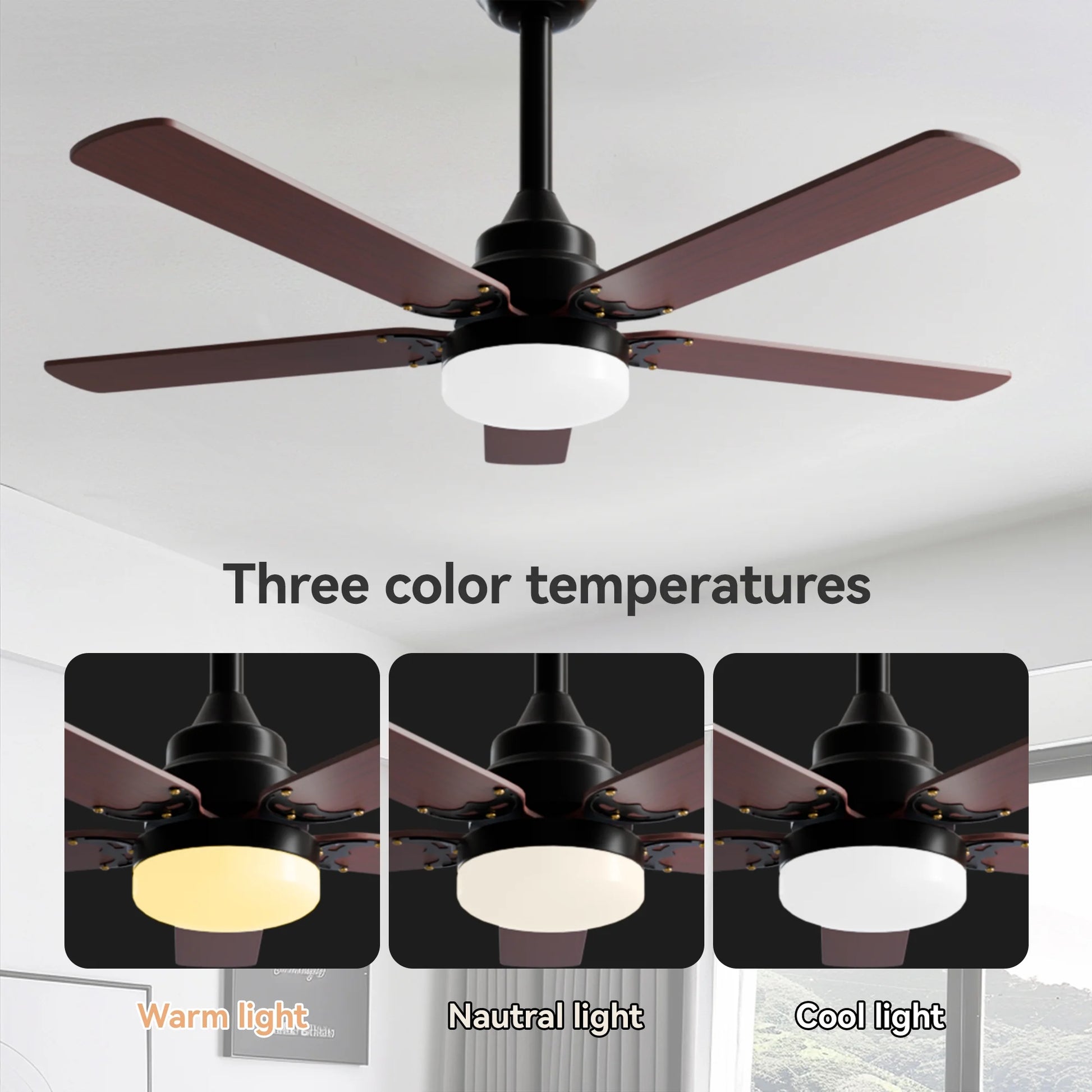 Upgrade your space with our 42" Noiseless Ceiling Fan with Lights & Remote! Perfect for any room, indoors or outdoors! 🌟💨 #HomeDecor #CeilingFan