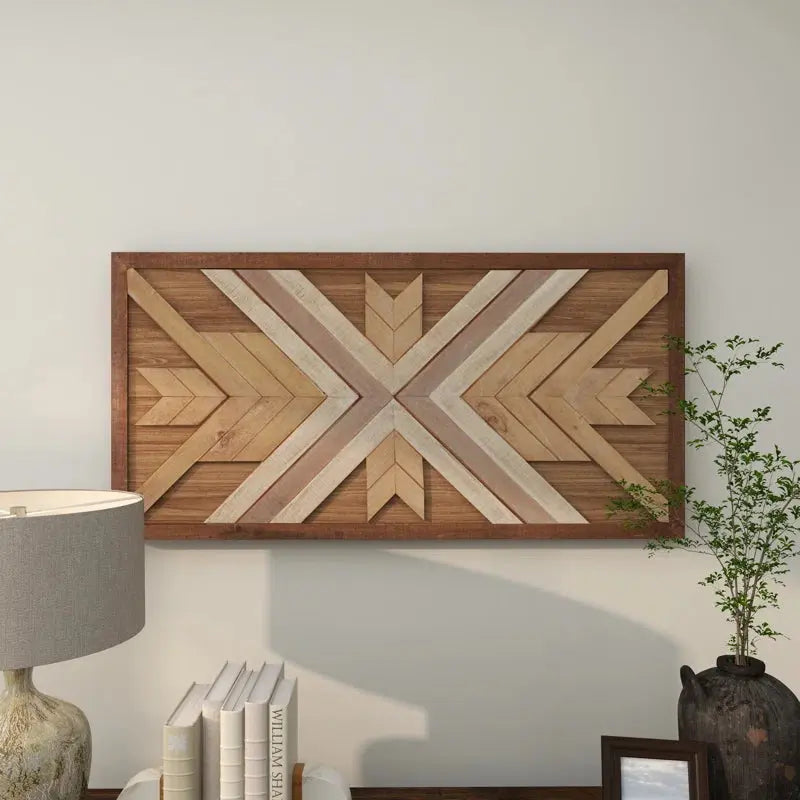 Artisan-Made Southwestern Geometric Wooden Wall Decor for Charming Home Accents