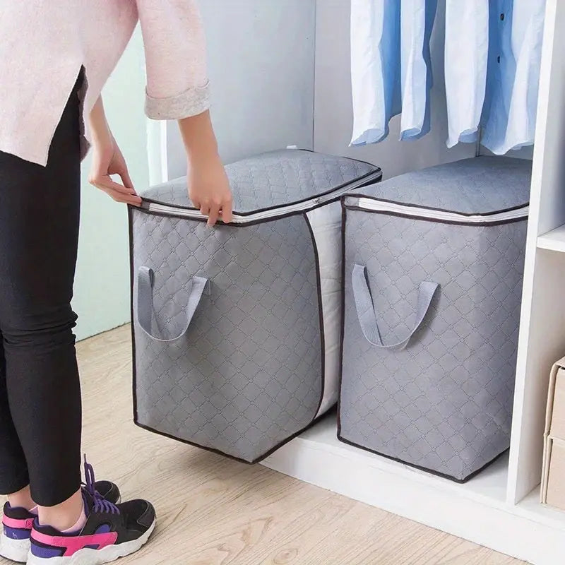 1pc Large Clear Plastic Storage Bag Organizer with Reinforced Handles, Sturdy Zippers & Clear Window - Ideal for Bedding, Comforters, Clothes - Perfect for Closet Organization, Halloween Decor, Christmas Gift, Clothes Organiz Our3Designs
