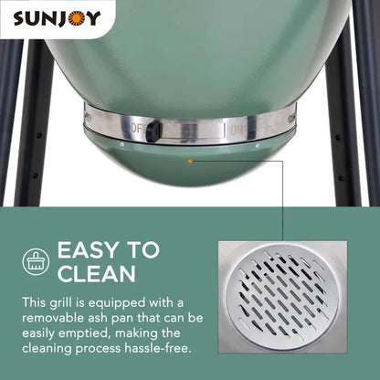 Charcoal Grill 20-Inch Kamado Grill Outdoor Egg Grill with Pizza Stone, Ultimate BBQ Grill and Smoke