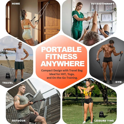 Resistance Bands, Exercise Bands with Handles, Fitness Bands, Workout Bands with Door Anchor and Ankle Straps, for Heavy Resistance Training, Physical Therapy, Shape Body, Yoga, Home Workout Set