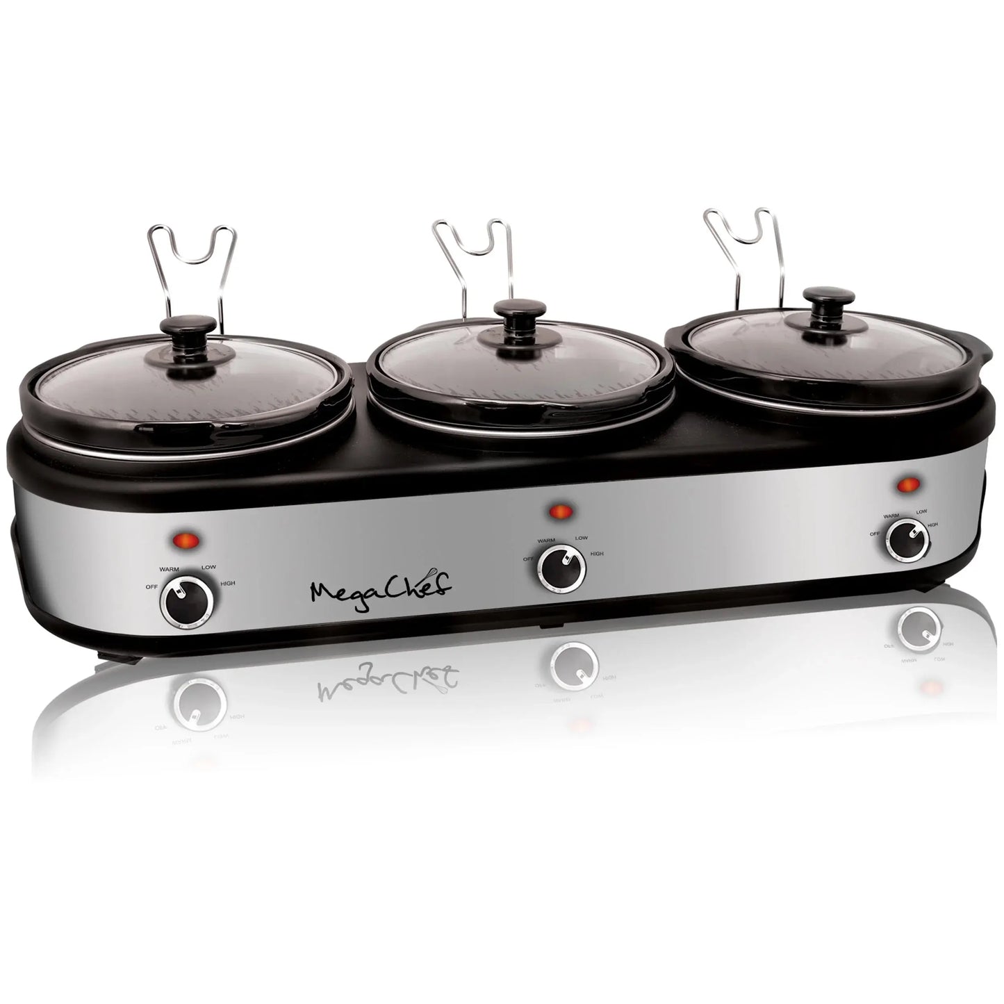 Mega Chef Mega Chef 2.5 Qt. Triple Slow Cooker and Buffet Server