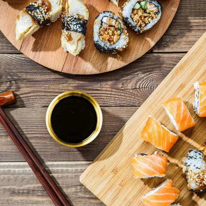 Elevate Your Dining Experience with These 8 Golden Mini Stainless Steel Sauce Dishes! Perfect for Sushi, Dips, and Appetizers! 🍣✨