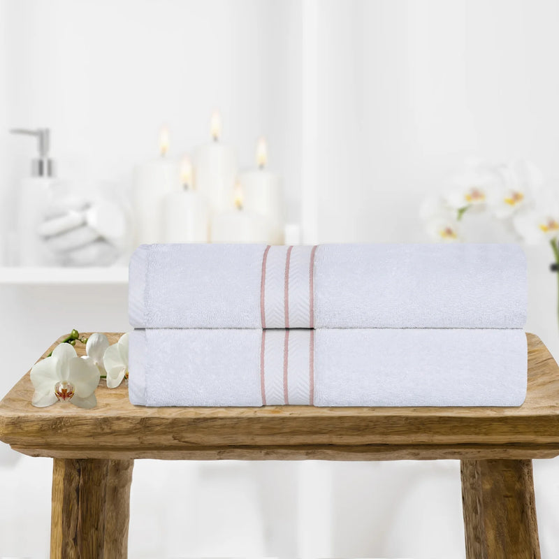 100% Turkish Cotton Plush 2-Piece Solid Highly Absorbent Towel Set, Tea Rose