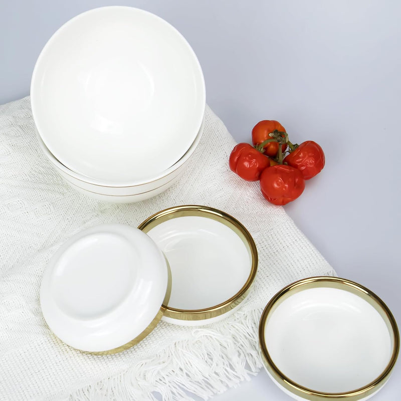 Set of 6 Porcelain Ceramic Dipping Bowls for Sauces, Condiments, and Seasonings
