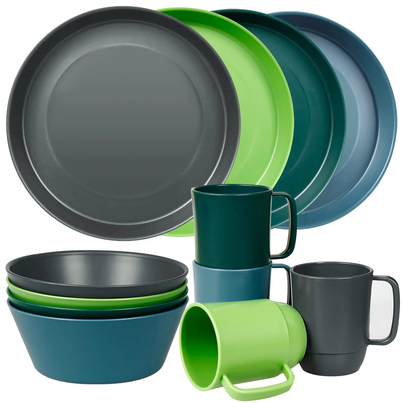 Elevate Your Dining Experience with Our 36PCS Unbreakable Plastic Dinnerware Set - Perfect for 6! 💙✨ Microwave Safe & Lightweight! 🍽️ #Dinnerware #HomeEssentials