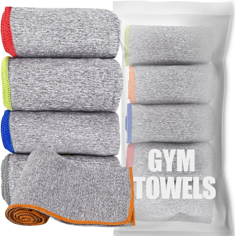 5 Pack Microfiber Gym Towels for Working Out, 16" X 26.8", Silver ION Odor-Free Absorbent Fiber, Fast Drying and Quick Dry Towels for Body Sweat, Working Out