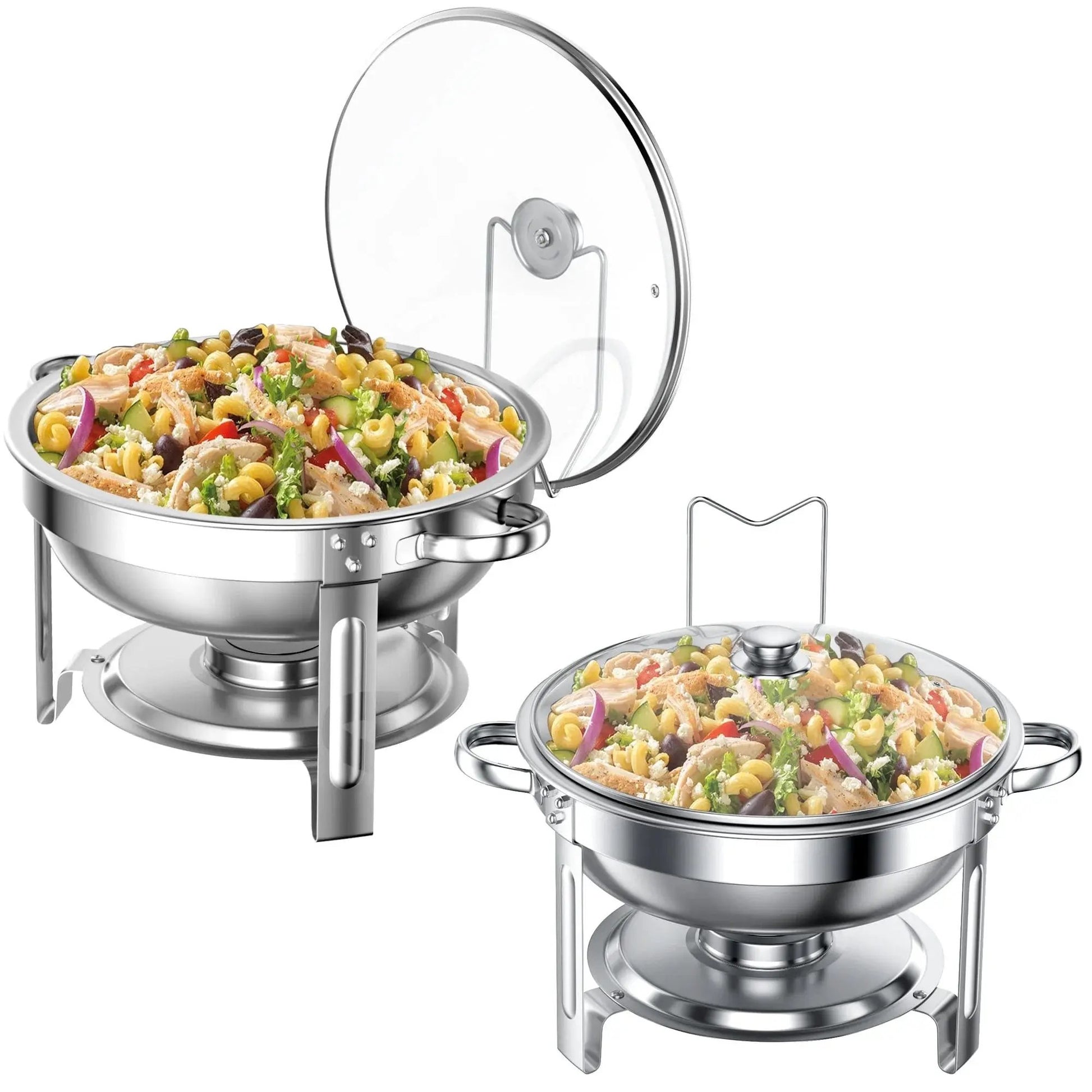 Elevate Your Events with Our 2-Pack 5QT Stainless Steel Chafing Dish Set - Perfect for Buffets, Weddings, and More! 🍽️✨