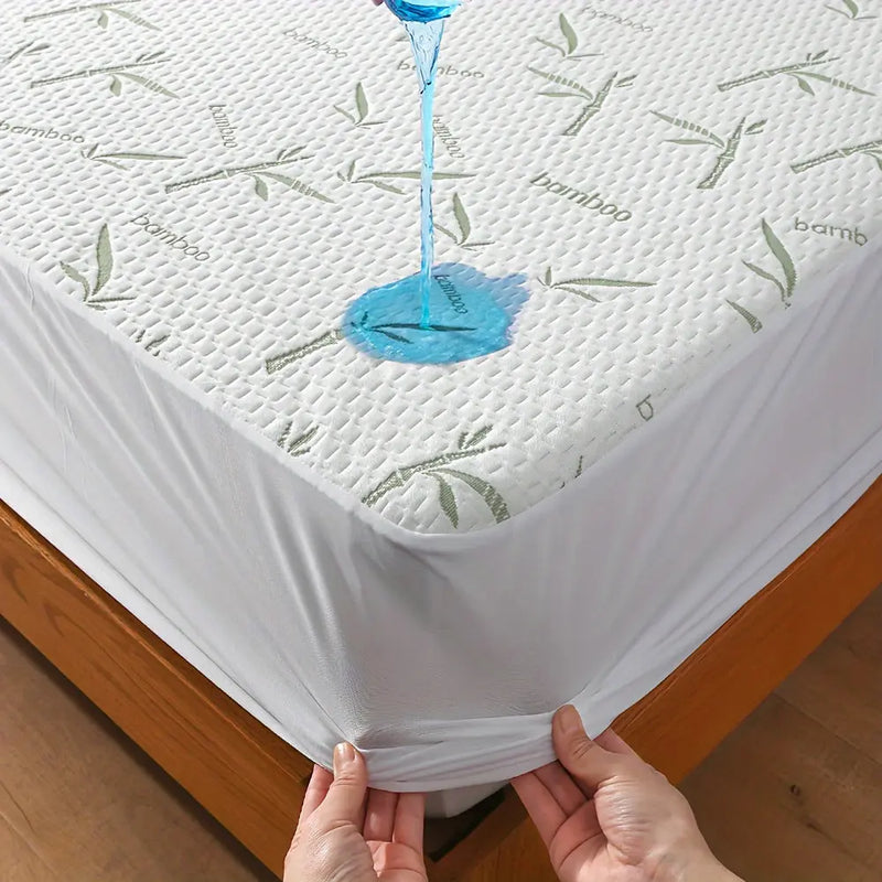 1pc 100% Bamboo Fiber Waterproof Mattress Protector (250gsm), Cooling And Breathable Knitted Mattress Pad Cover, 3D Air Bed Cover For Cozy Sleep Our3Designs