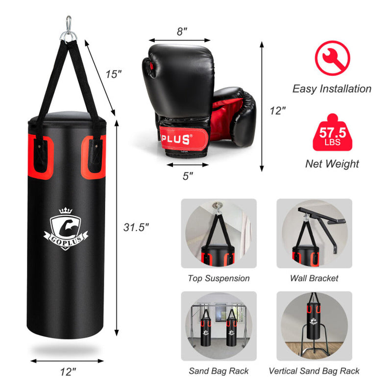 Ultimate 56/63Lbs Filled Punching Bag Set with Premium Boxing Gloves - Perfect for Home Fitness!