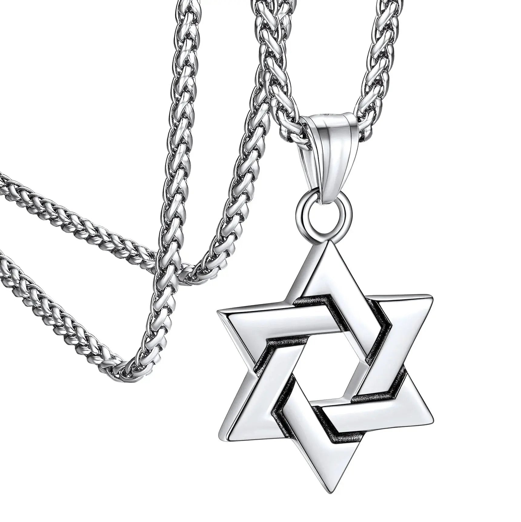 Shine Bright with Our Black Star of David Necklace - Perfect Gift for Dads, Boyfriends, and Men!