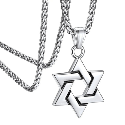 Shine Bright with Our Black Star of David Necklace - Perfect Gift for Dads, Boyfriends, and Men!