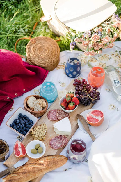 Cru 17oz Stemless Wine Glass Set with Colorful Silicone Sleeves - Perfect for Summer Parties and Outdoor Fun!