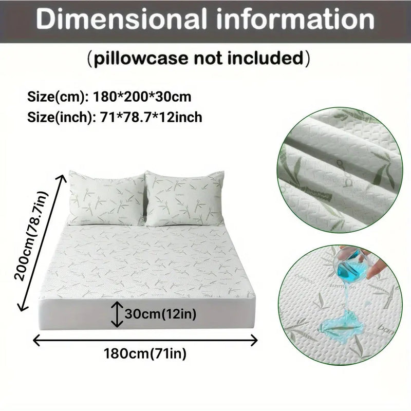 1pc 100% Bamboo Fiber Waterproof Mattress Protector (250gsm), Cooling And Breathable Knitted Mattress Pad Cover, 3D Air Bed Cover For Cozy Sleep Our3Designs