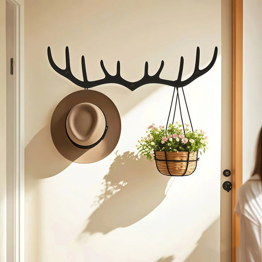 Antler Hook Rack for Coats, Keys, Bags