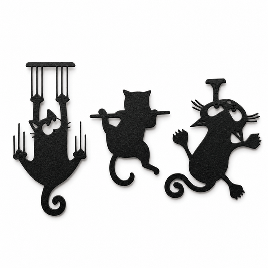 3-Pack Black Cat Bookmark Set