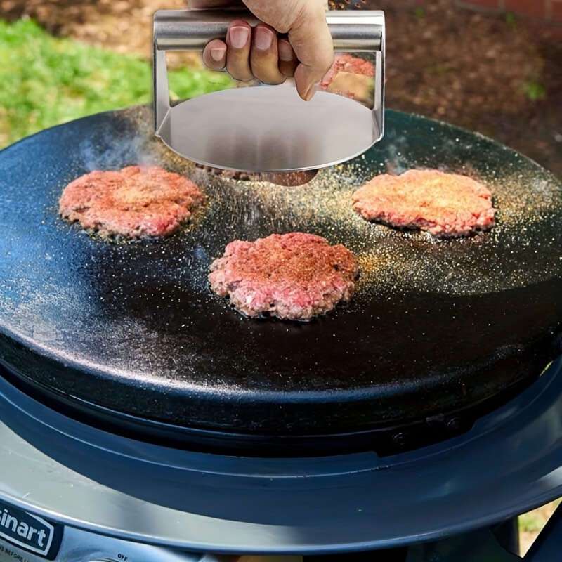 Stainless Steel Burger Press with Non-stick Design