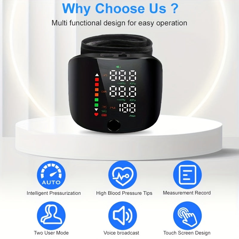 Clinical-Grade Wrist Electronic Blood Pressure Monitor Temu